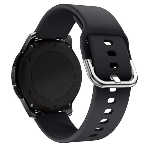 Printme amazon flipkart meesho 22mm smooth silicone smartwatch strap buckle replacement watch band black silicone watch strap universal 22mm smartwatch band