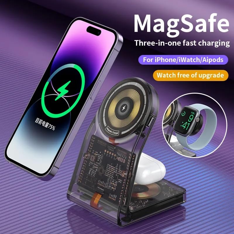 3-in-1 Wireless Charging Station for iPhone, iWatch & AirPods