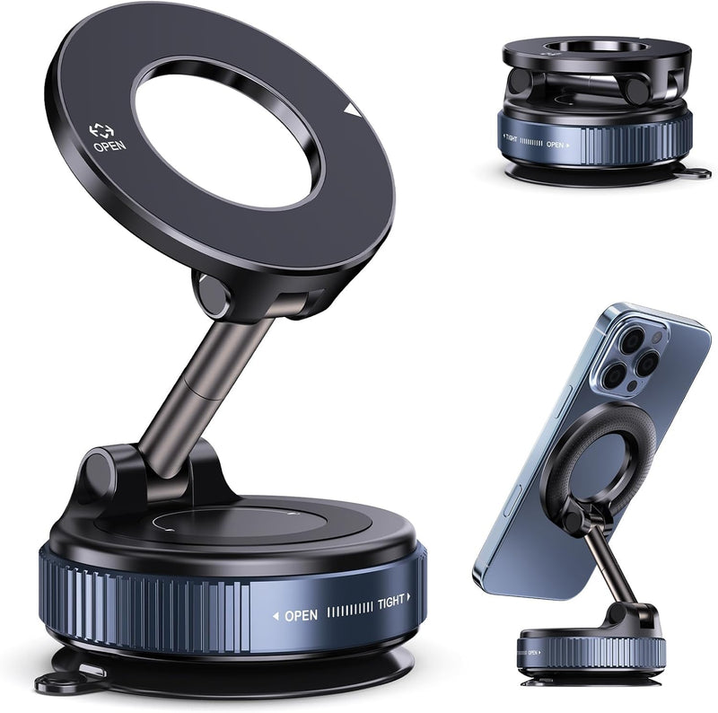 Printme vacuum magnetic car holder 360° reinforced suction mount car mount with ultra-strong suction cup for dashboard